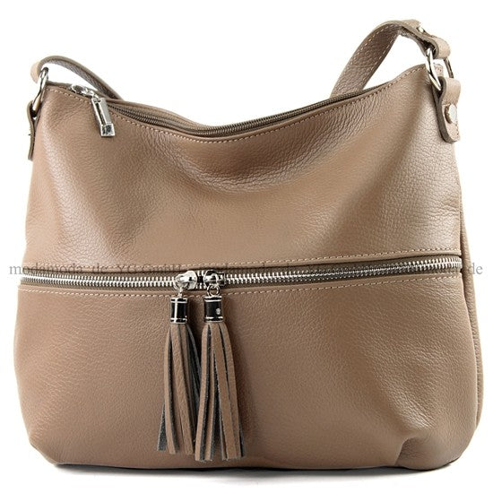 modamoda de T159 Damen Leder Umhängetasche Schultertasche Medium handmade in Italy