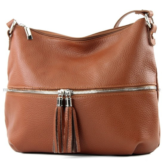 modamoda de T159 Damen Leder Umhängetasche Schultertasche Medium handmade in Italy