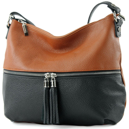modamoda de T159 Damen Leder Umhängetasche Schultertasche Medium handmade in Italy