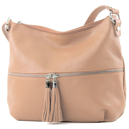 modamoda de T159 Damen Leder Umhängetasche Schultertasche Medium handmade in Italy
