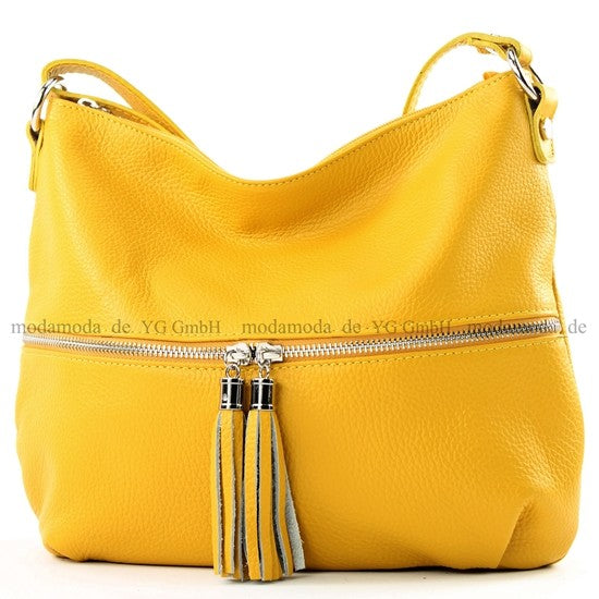 modamoda de T159 Damen Leder Umhängetasche Schultertasche Medium handmade in Italy