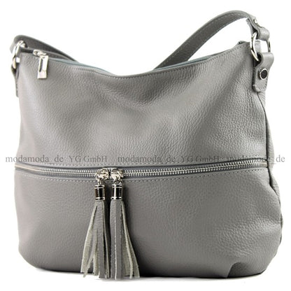 modamoda de T159 Damen Leder Umhängetasche Schultertasche Medium handmade in Italy