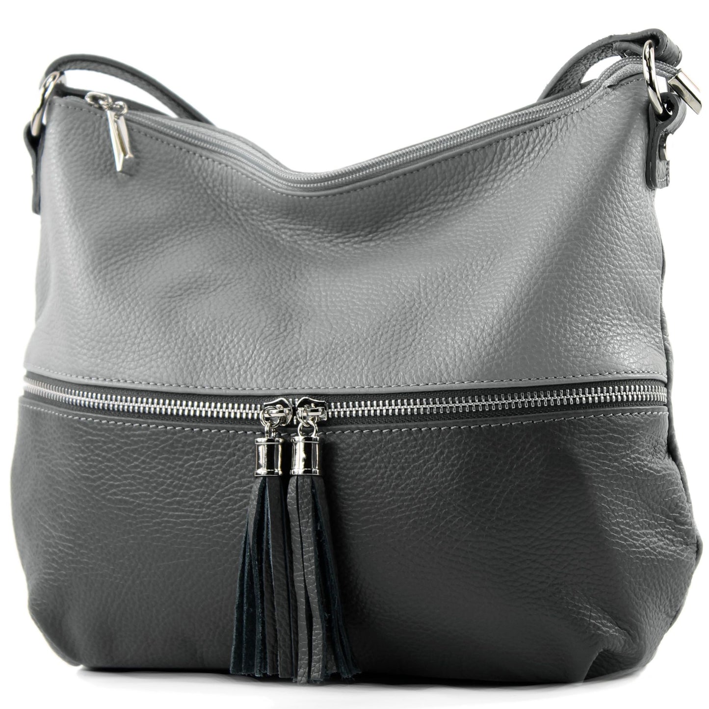 modamoda de T159 Damen Leder Umhängetasche Schultertasche Medium handmade in Italy
