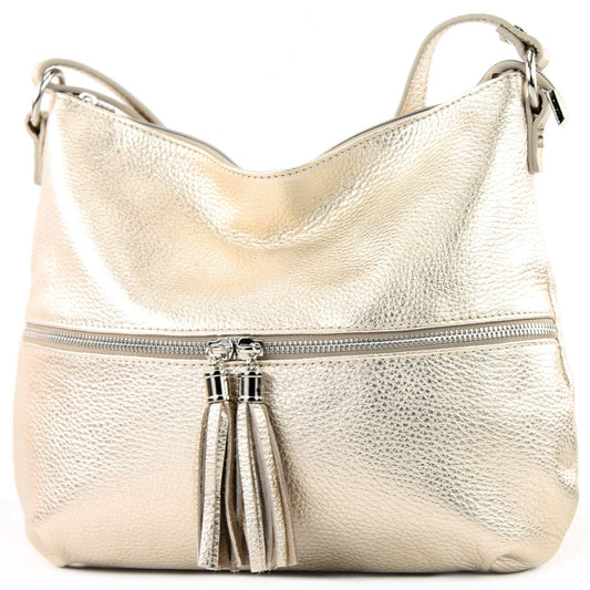 modamoda de T159 Damen Leder Umhängetasche Schultertasche Medium handmade in Italy