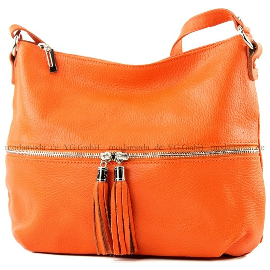 modamoda de T159 Damen Leder Umhängetasche Schultertasche Medium handmade in Italy