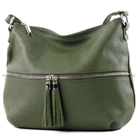 modamoda de T159 Damen Leder Umhängetasche Schultertasche Medium handmade in Italy