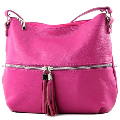 modamoda de T159 Damen Leder Umhängetasche Schultertasche Medium handmade in Italy