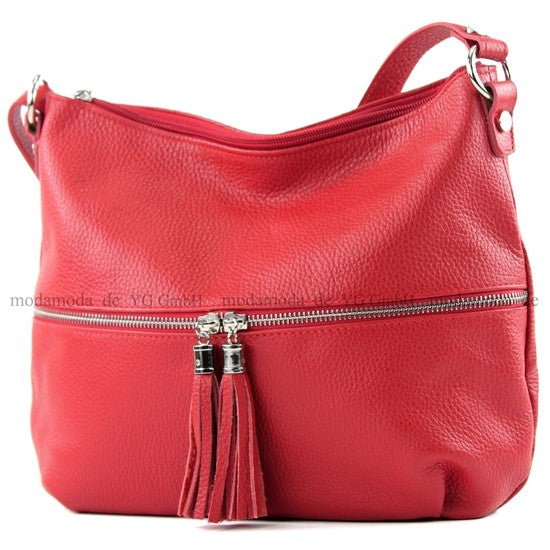 modamoda de T159 Damen Leder Umhängetasche Schultertasche Medium handmade in Italy