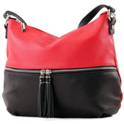 modamoda de T159 Damen Leder Umhängetasche Schultertasche Medium handmade in Italy