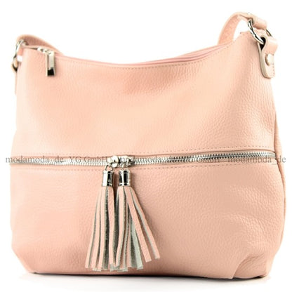 modamoda de T159 Damen Leder Umhängetasche Schultertasche Medium handmade in Italy