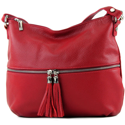 modamoda de T159 Damen Leder Umhängetasche Schultertasche Medium handmade in Italy