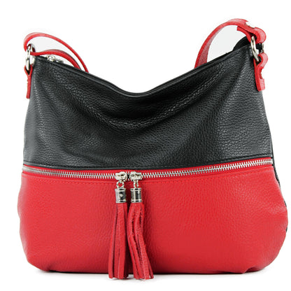 modamoda de T159 Damen Leder Umhängetasche Schultertasche Medium handmade in Italy