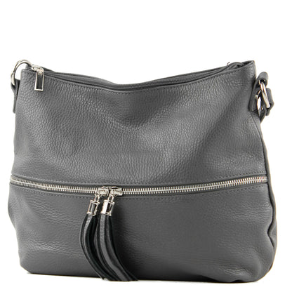 modamoda de T159 Damen Leder Umhängetasche Schultertasche Medium handmade in Italy