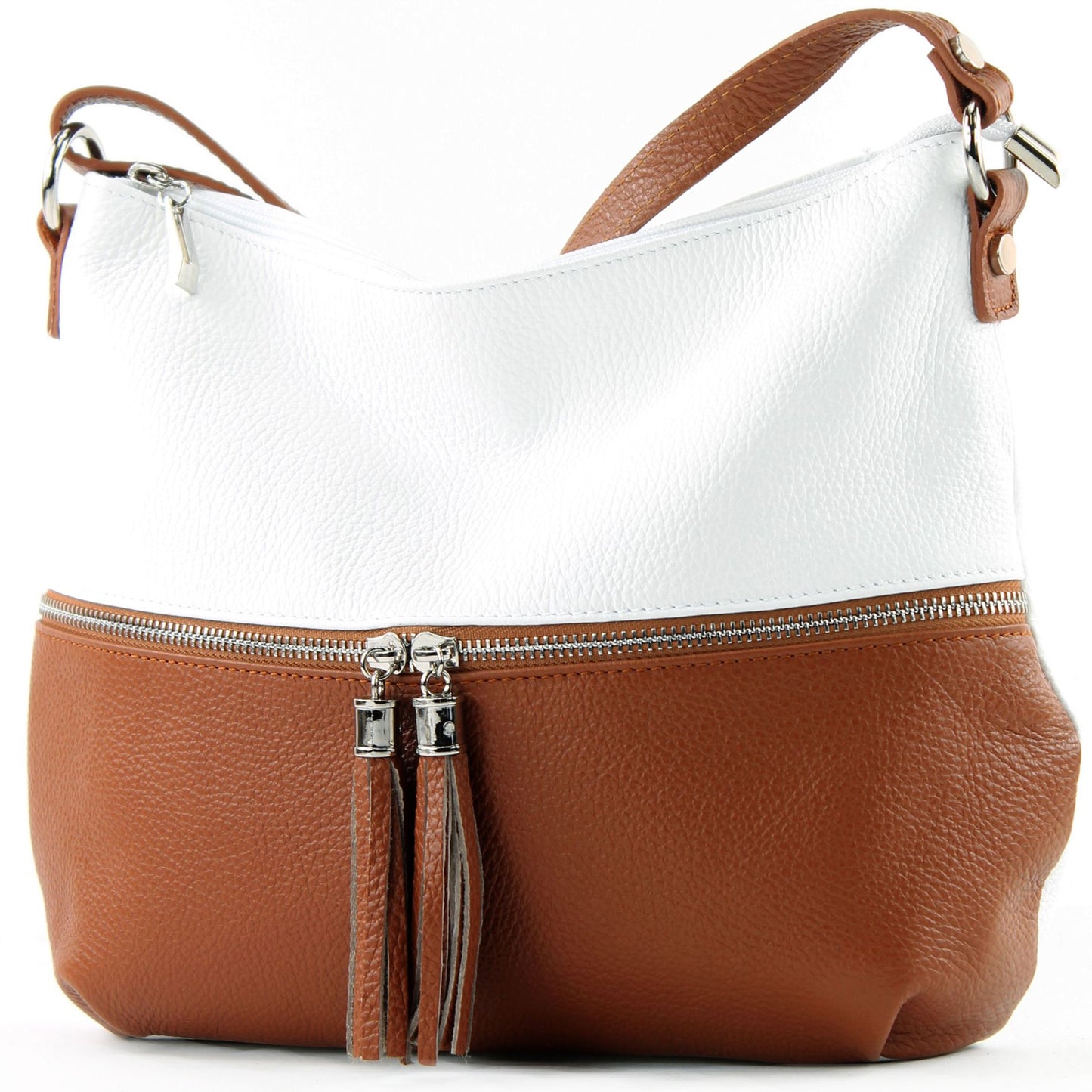 modamoda de T159 Damen Leder Umhängetasche Schultertasche Medium handmade in Italy