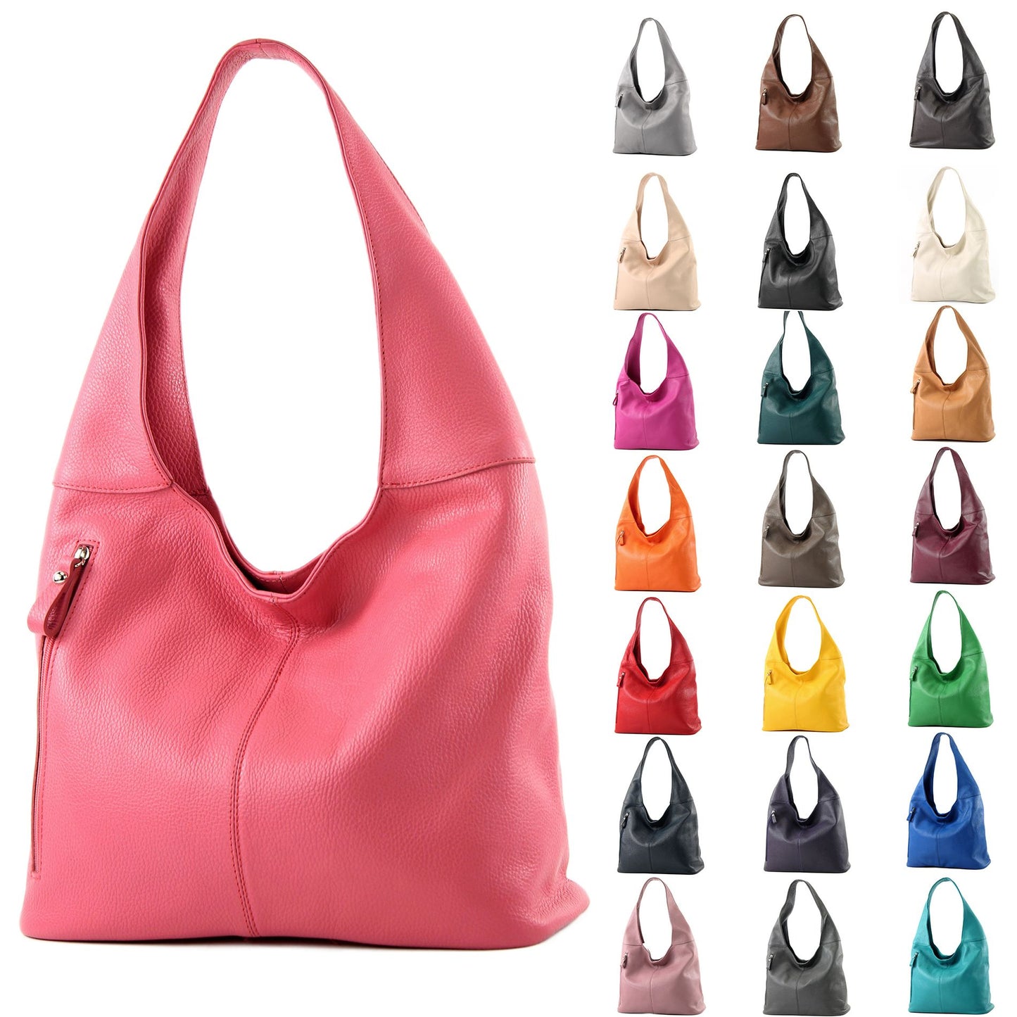 modamoda de T155 Damen Leder Shopper Schultertasche Large handmade in Italy