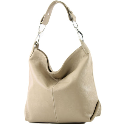 modamoda de T168 Damen Leder Schultertasche Henkeltasche Medium handmade in Italy