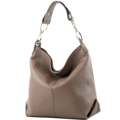 modamoda de T168 Damen Leder Schultertasche Henkeltasche Medium handmade in Italy