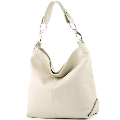 modamoda de T168 Damen Leder Schultertasche Henkeltasche Medium handmade in Italy