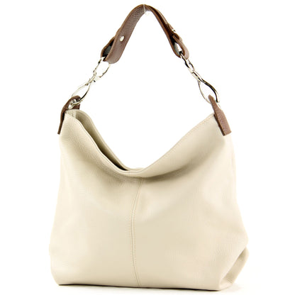 modamoda de T168 Damen Leder Schultertasche Henkeltasche Medium handmade in Italy