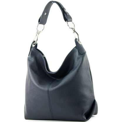modamoda de T168 Damen Leder Schultertasche Henkeltasche Medium handmade in Italy