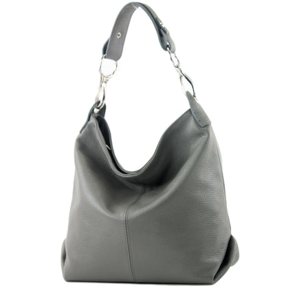 modamoda de T168 Damen Leder Schultertasche Henkeltasche Medium handmade in Italy