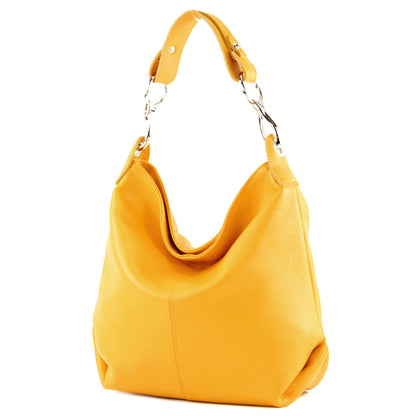 modamoda de T168 Damen Leder Schultertasche Henkeltasche Medium handmade in Italy