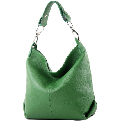 modamoda de T168 Damen Leder Schultertasche Henkeltasche Medium handmade in Italy