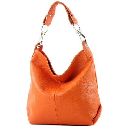 modamoda de T168 Damen Leder Schultertasche Henkeltasche Medium handmade in Italy