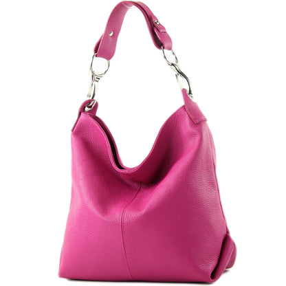 modamoda de T168 Damen Leder Schultertasche Henkeltasche Medium handmade in Italy