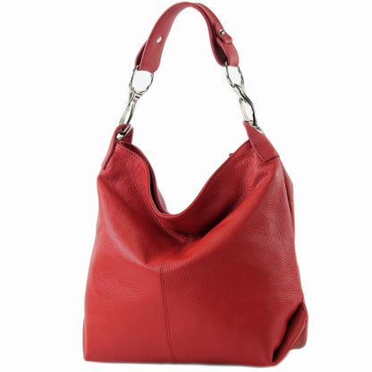 modamoda de T168 Damen Leder Schultertasche Henkeltasche Medium handmade in Italy