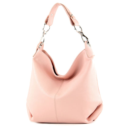 modamoda de T168 Damen Leder Schultertasche Henkeltasche Medium handmade in Italy