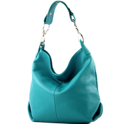 modamoda de T168 Damen Leder Schultertasche Henkeltasche Medium handmade in Italy