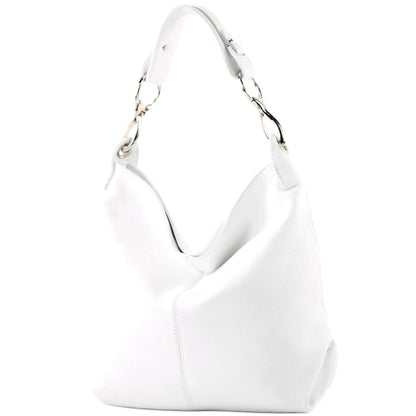 modamoda de T168 Damen Leder Schultertasche Henkeltasche Medium handmade in Italy