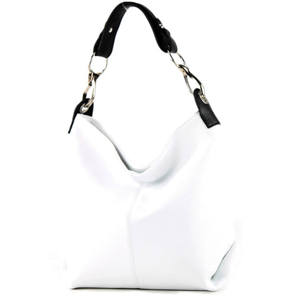 modamoda de T168 Damen Leder Schultertasche Henkeltasche Medium handmade in Italy