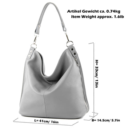 modamoda de - T177 -  ital. Damen Schultertasche aus Leder