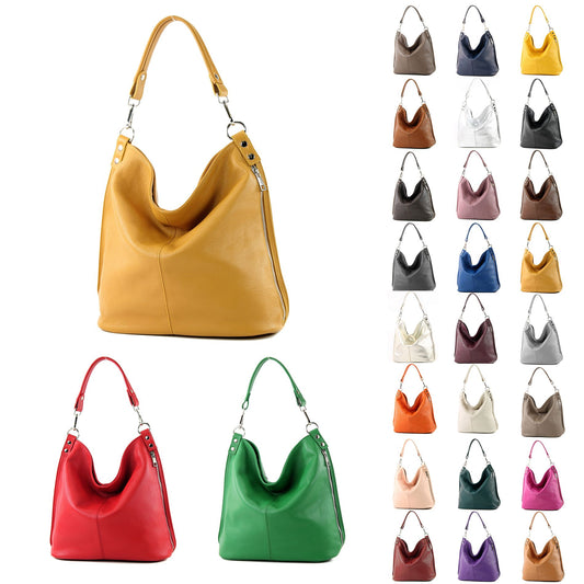 modamoda de - T177 -  ital. Damen Schultertasche aus Leder
