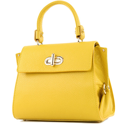 modamoda de - T182 - ital. Damen Henkeltasche Klein Leder
