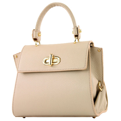 modamoda de - T182 - ital. Damen Henkeltasche Klein Leder