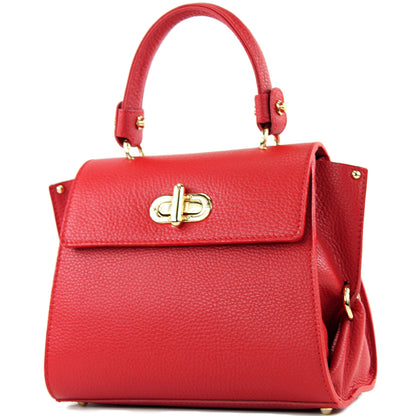 modamoda de - T182 - ital. Damen Henkeltasche Klein Leder