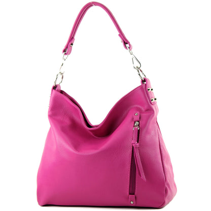 modamoda de T183 Damen Schultertasche Handtasche Tragetasche Echtleder Groß handmade in Italy