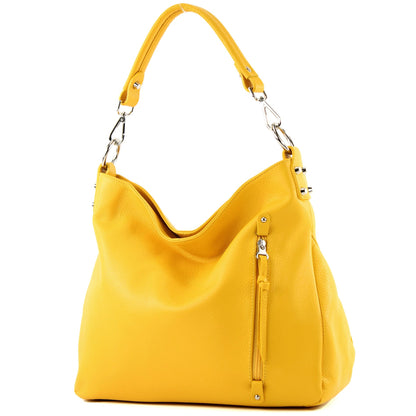 modamoda de T183 Damen Schultertasche Handtasche Tragetasche Echtleder Groß handmade in Italy