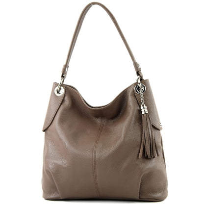 modamoda de T185 Damen Leder Schultertasche Handtasche handmade in Italy