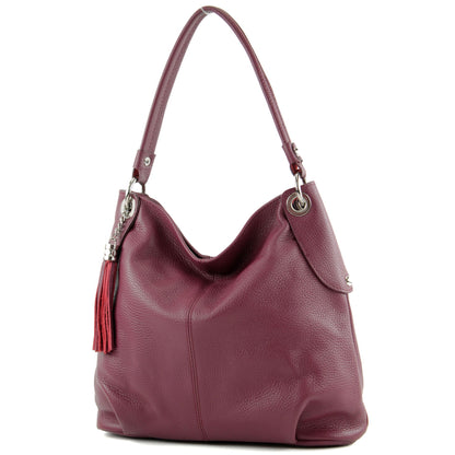 modamoda de T185 Damen Leder Schultertasche Handtasche handmade in Italy