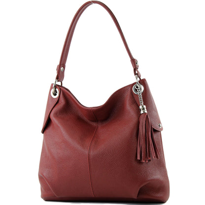 modamoda de T185 Damen Leder Schultertasche Handtasche handmade in Italy