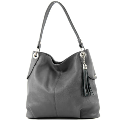 modamoda de T185 Damen Leder Schultertasche Handtasche handmade in Italy