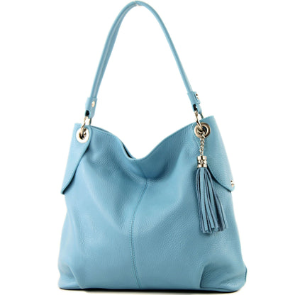 modamoda de T185 Damen Leder Schultertasche Handtasche handmade in Italy