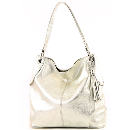 modamoda de T185 Damen Leder Schultertasche Handtasche handmade in Italy