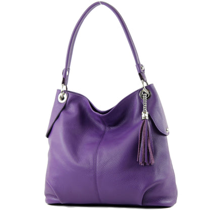 modamoda de T185 Damen Leder Schultertasche Handtasche handmade in Italy