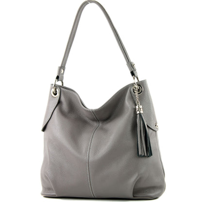 modamoda de T185 Damen Leder Schultertasche Handtasche handmade in Italy
