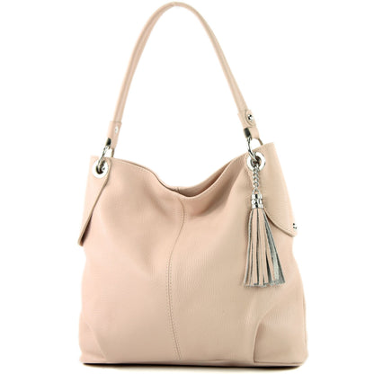 modamoda de T185 Damen Leder Schultertasche Handtasche handmade in Italy